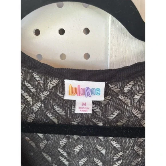 NEW! LuLaRoe Medium Cheryl Lightweight Button Up Cardigan Sweater Black NWT - Picture 3 of 5